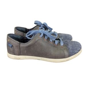 Chaco Ionia Women's Leather Knit Gray Blue Lace Up Casual Sneakers Shoes Size 10